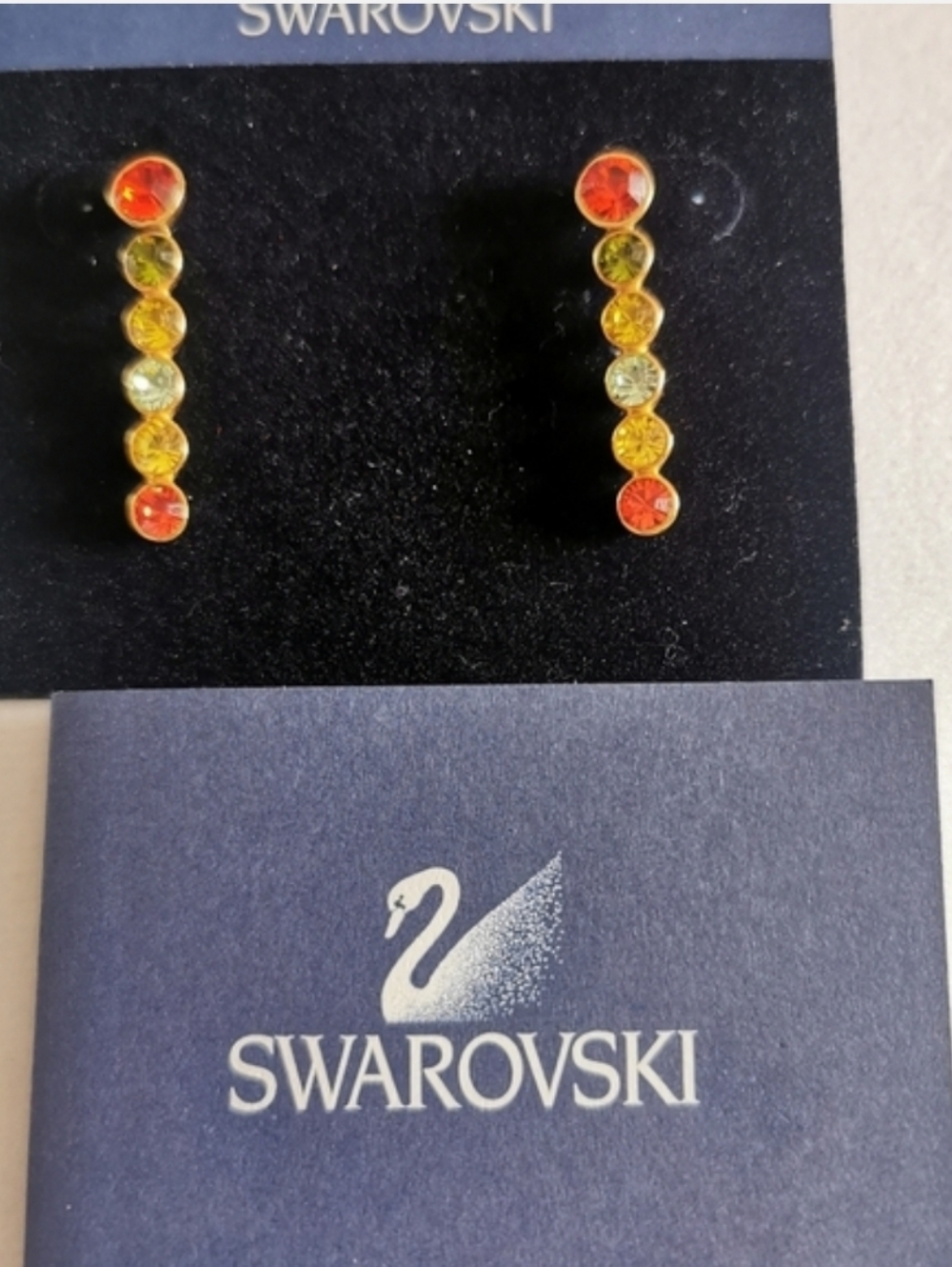 New Swarovski Crystal Multicolor Drop Statement Piece Earrings Bridesmaid Classy - Picture 5 of 8